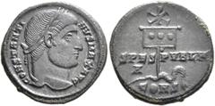 The Ramskold Collection, Part II Constantine I, 307/310-337. Follis (Bronze, 19 mm, 3.22 g, 12 h), Constantinopolis, 327. CONSTANTI-NVS MAX AVG Laureate head of Constantine I to right. Rev. SPES - PVB