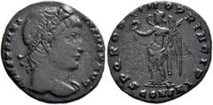 The Ramskold Collection, Part II Constantine I, 307/310-337. Follis (?) (Bronze, 20 mm, 3.07 g, 6 h), Constantinopolis, 333-337. CONSTANTI-NVS MAX AVG Rosette-diademed head of Constantine I to right, 