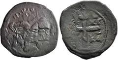 Byzantine Nicephorus Basilacius, usurper, 1078. Follis (Bronze, 29 mm, 8.67 g), Thessalonica. + NIK[HΦOPOC BAC] Nimbate bust of Christ facing, wearing tunic and pallium, raising his right hand in bene