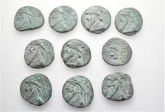 Group Lots A lot containing 10 billon coins. All: Kings of Elymais Tetradrachms. About very fine to good very fine. LOT SOLD AS IS, NO RETURNS. 10 coins in lot. From a European collection, formed befo