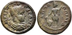 The Plankenhorn Collection: Mysia MYSIA. Apollonia ad Rhyndacum. Gordian III, 238-244. Assarion (Bronze, 15 mm, 3.42 g, 7 h). Μ ΑΝΤ ΓΟΡΔΙΑΝΟϹ Laureate, draped and cuirassed bust of Gordian III to righ