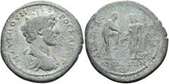 The Plankenhorn Collection: Mysia MYSIA. Attaea. Marcus Aurelius, as Caesar, 139-161. Tetrassarion (Orichalcum, 29 mm, 13.14 g, 6 h), Asklepiades, archon, ca. 147-161. Μ ΑYΡΗ ΟYΗΡΟС ΚΑΙСΑΡ Bare-headed