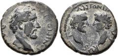 The Plankenhorn Collection: Mysia MYSIA. Parium. Antoninus Pius, with Marcus Aurelius as Caesar, 138-161. Hemiassarion (Bronze, 17 mm, 3.37 g, 6 h), circa 147-161. ANTONINVS AVG Bare head of Antoninus