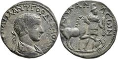 Roman Provincial LYCIA. Arycanda. Gordian III, 238-244. Tetrassarion (Bronze, 29 mm, 17.48 g, 1 h), 242-244. ΑΥ ΚΑΙ Μ ΑΝΤ ΓΟΡΔΙΑΝΟϹ ϹЄ Laureate, draped and cuirassed bust of Gordian III to right, seen