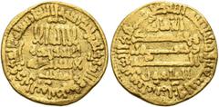 Early Medieval & Islamic ISLAMIC, 'Abbasid Caliphate. Al-Ma'mun, AH 193-218 / AD 809-833. Dinar (Gold, 18 mm, 4.11 g, 12 h), unnamed mint in Misr (Egypt), AH 198 = 813/4. Citing a certain al-Muttalib,