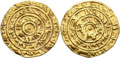 Early Medieval & Islamic ISLAMIC, Fatimids. al-Mu'izz li-Din Allah, AH 341-365 / AD 953-975. Dinar (Gold, 21 mm, 4.16 g), Bull’s-eye type, al-Mansuriya, AH 360 = 970/1. Three concentric circles of ins