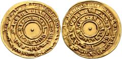 Early Medieval & Islamic ISLAMIC, Fatimids. al-Mu'izz li-Din Allah, AH 341-365 / AD 953-975. Dinar (Gold, 21 mm, 4.23 g), Bull’s-eye type, Misr, Muharram AH 362 = October/November 972. Three concentri