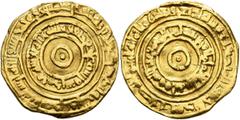 Early Medieval & Islamic ISLAMIC, Fatimids. al-'Aziz billah, AH 365-386 / AD 975-996. Dinar (Gold, 21 mm, 4.03 g), al-Mansuriya, AH 384 = 994/5. Two concentric circles of inscription with a relatively