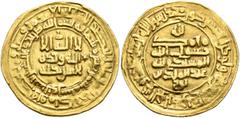 Early Medieval & Islamic ISLAMIC, Persia (Pre-Seljuq). Samanids. 'Abd al-Malik I ibn Nuh, AH 343-350 / AD 954-961. Dinar (Gold, 23 mm, 3.89 g, 3 h), Nishapur, AH 343 = 954/5. ‘lā ilāha illā / Allāh wa