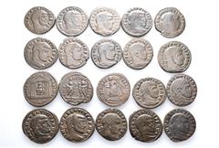 Group Lots A lot containing 20 bronze coins. All: Folles of Maxentius. Very fine to good very fine. LOT SOLD AS IS, NO RETURNS. 20 coins in lot. From a European collection, formed before 2005.