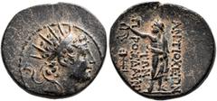 The James Knox Collection of Biblical related Coins SELEUKID KINGS OF SYRIA. Antiochos IV Epiphanes, 175-164 BC. AE (Bronze, 18 mm, 3.77 g, 12 h), quasi-municipal issue, Antiochia on the Orontes, circ