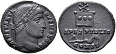 The James Knox Collection of Biblical related Coins Constantine I, 307/310-337. Follis (Bronze, 18 mm, 3.27 g, 11 h), Constantinopolis, 327. CONSTANTI-NVS MAX AVG Laureate head of Constantine I to rig