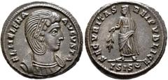 The James Knox Collection of Biblical related Coins Helena, Augusta, 324-328/30. Follis (Bronze, 19 mm, 3.40 g, 6 h), Siscia, 328-329. FL HELENA AVGVSTA Diademed and mantled bust of Helena to right, w