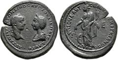 Roman Provincial MOESIA INFERIOR. Marcianopolis. Elagabalus, with Julia Maesa, 218-222. Pentassarion (Bronze, 29 mm, 14.65 g, 1 h), Julius Antonius Seleucus, legatus consularis. AYT K M AYPH ANTΩNEINO