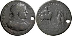 Roman Provincial MYSIA. Pergamum. Caracalla, 198-217. Medallion (Orichalcum, 45 mm, 42.65 g, 6 h). AVTKPAT K MAPKOC AVP ANTΩNЄINOC Laureate and cuirassed bust of Caracalla to right. Rev. ЄΠI CTP M KAI
