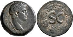 Roman Provincial SYRIA, Seleucis and Pieria. Antioch. Otho, 69. 'As' (Bronze, 26 mm, 14.90 g, 1 h). IMP [M OTHO] CAE AVG Laureate head of Otho to right. Rev. Large S C within linear circle within laur