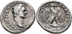Roman Provincial SYRIA, Seleucis and Pieria. Antioch. Domitian, 81-96. Tetradrachm (Silver, 27 mm, 14.56 g, 12 h), RY 9 = 89/90. ΑΥΤΟ ΚΑΙΣΑΡ ΔΟΜΙΤΙΑΝΟΣ [ΣΕΒ ΓΕΡΜ] Laureate head of Domitian to right, w