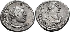 Roman Provincial SYRIA, Seleucis and Pieria. Antioch. Trajan, 98-117. Tetradrachm (Silver, 25 mm, 14.17 g, 6 h), 115/6. ΑΥΤΟΚΡ ΚΑΙϹ ΝЄΡ ΤΡΑΙΑΝΟϹ ΑΡΙϹΤ ϹЄΒ ΓЄΡΜ ΔΑΚ ΠΑΡΘ Laureate head of Trajan to righ
