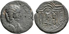 Roman Provincial PHOENICIA. Botrys. Julia Soaemias, Augusta, 218-222. AE (Bronze, 24 mm, 10.39 g, 10 h), CY 251 = 220/1. ΙΟΥΛΙΑ ϹΟЄΜΙΑϹ ϹЄΒ Draped bust of Julia Soaemias to right. Rev. ΒΟΤΡΥΗΝⲰΝ / Ν-Ϲ