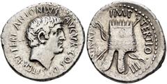 Roman Republican & Imperatorial Mark Antony, 44-30 BC. Denarius (Silver, 20 mm, 3.67 g, 11 h), Antiochia on the Orontes or a military mint travelling with Canidius Crassus in Armenia, 37 BC. ANTONIVS•