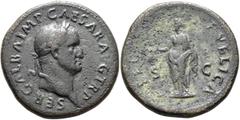 Roman Imperial Galba, 68-69. As (Copper, 34 mm, 24.30 g, 6 h), Rome, October 68. SER GALBA IMP CAESAR AVG TR P Laureate head of Galba to right. Rev. LIBERTAS PVBLICA / S - C Libertas standing front, h