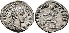 Roman Imperial Commodus, 177-192. Denarius (Silver, 18 mm, 2.90 g, 12 h), Rome, 179-180. L AVREL COMMODVS AVG Laureate, draped and cuirassed bust of Commodus to right, seen from behind. Rev. TR P V IM