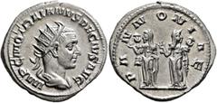 Roman Imperial Trajan Decius, 249-251. Antoninianus (Silver, 21 mm, 4.27 g, 12 h), Rome, 250-251. IMP C M Q TRAIANVS DECIVS AVG Radiate and cuirassed bust of Trajan Decius to right, seen from behind. 
