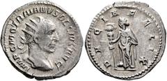 Roman Imperial Trajan Decius, 249-251. Antoninianus (Silver, 22 mm, 4.10 g, 6 h), Rome, 250-251. IMP C M Q TRAIANVS DECIVS AVG Radiate and cuirassed bust of Trajan Decius to right, seen from behind. R