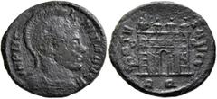 The Ramskold Collection, Part III Licinius I, 308-324. Follis (Bronze, 19 mm, 3.07 g, 6 h), Rome, circa 320. IMP LIC-INIVS AVG Helmeted and cuirassed bust of Licinius I to right. Rev. VIRTV-S AVGG / P