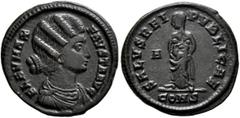 The Ramskold Collection, Part III Fausta, Augusta, 324-326. Follis (Bronze, 19 mm, 2.90 g, 6 h), Constantinopolis, 326. FLAV MAX FAVSTA AVG Draped bust of Fausta to right. Rev. SALVS REI PVBLICAE / CO