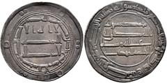 Early Medieval & Islamic ISLAMIC, 'Abbasid Caliphate. Al-Mahdi, AH 158-169 / AD 775-785. Dirham (Silver, 27 mm, 3.00 g, 3 h), Madinat al-Salam, AH 159 = 775/6. ‘lā ilāha illā / Allāh waḥdahū / lā shar