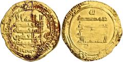 Early Medieval & Islamic ISLAMIC, 'Abbasid Caliphate. Al-Muqtadir, second reign, AH 296-317 / AD 908-929. Dinar (Gold, 25 mm, 4.28 g, 11 h), Filastin, AH 311 = 923/4. Citing his son and heir Abu’l-ʿAb