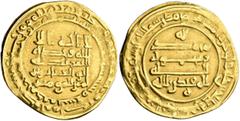 Early Medieval & Islamic ISLAMIC, 'Abbasid Caliphate. Al-Muqtadir, second reign, AH 296-317 / AD 908-929. Dinar (Gold, 25 mm, 3.76 g, 8 h), Madinat al-Salam, AH 316 = 928/9. Citing his son and heir Ab