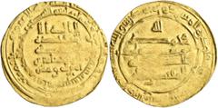 Early Medieval & Islamic ISLAMIC, 'Abbasid Caliphate. Al-Muqtadir, second reign, AH 296-317 / AD 908-929. Dinar (Gold, 25 mm, 4.04 g, 1 h), Filastin, AH 317 = 929/30. Citing his son and heir Abu’l-ʿAb