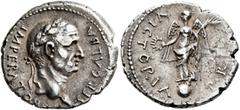 Roman Imperial Galba, 68-69. Denarius (Silver, 17 mm, 3.31 g, 6 h), uncertain mint in Gaul, circa April-late autumn 68. SER GALBA IMPERATOR Laureate head of Galba to right. Rev. VICTORIA P • R Victory