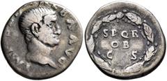 Roman Imperial Galba, 68-69. Denarius (Silver, 18 mm, 3.13 g, 6 h), Rome, 2nd half of June 68-January 69. IMP SER GALBA AVG Bare head of Galba to right. Rev. S P Q R / OB / C S in three lines within o