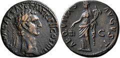 Roman Imperial Nerva, 96-98. As (Copper, 27 mm, 10.25 g, 6 h), Rome, 97. IMP NERVA CAES AVG P M TR P II COS III P P Laureate head of Nerva to right. Rev. AEQVITAS AVGVST / S - C Aequitas standing fron