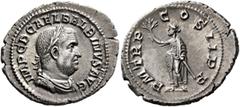 Roman Imperial Balbinus, 238. Denarius (Silver, 21 mm, 2.87 g, 6 h), Rome, circa April-June 238. IMP C D CAEL BALBINVS AVG Laureate, draped and cuirassed bust of Balbinus to right. Rev. P M TR P COS I