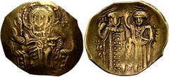 Byzantine John III Ducas (Vatatzes), emperor of Nicaea, 1222-1254. Hyperpyron (Gold, 25 mm, 4.08 g, 6 h), Magnesia, 1232-1254(?). IC - [XC] Christ, nimbate, seated facing on throne, wearing tunic and 