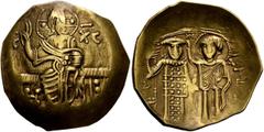 Byzantine John III Ducas (Vatatzes), emperor of Nicaea, 1222-1254. Hyperpyron (Gold, 24 mm, 3.69 g, 6 h), Magnesia, 1232-1254 (?). [I]C - XC Christ, nimbate, seated facing on throne, wearing tunic and