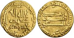 Early Medieval & Islamic ISLAMIC, 'Abbasid Caliphate. temp. Al-Mansur, AH 136-158 / AD 754-775. Dinar (Gold, 19 mm, 4.12 g, 12 h), AH 158 = 774/5. ‘lā ilāha illā / Allāh waḥdahū / lā sharīka lahū’ (‘T
