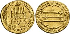 Early Medieval & Islamic ISLAMIC, 'Abbasid Caliphate. temp. Al-Rashid, AH 170-193 / AD 786-809. Dinar (Gold, 19 mm, 4.19 g, 12 h), without mint, AH 184 = 800/1. ‘lā ilāha illā / Allāh waḥdahū / lā sha