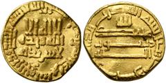 Early Medieval & Islamic ISLAMIC, 'Abbasid Caliphate. temp. Al-Ma'mun, AH 193-218 / AD 809-833. Dinar (Gold, 18 mm, 3.64 g, 3 h), AH 205 = 820/1. ‘lā ilāha illā / Allāh waḥdahū / lā sharīka lahū’ (‘Th