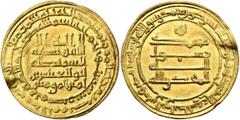 Early Medieval & Islamic ISLAMIC, 'Abbasid Caliphate. Al-Muqtadir, second reign, AH 296-317 / AD 908-929. Dinar (Gold, 25 mm, 4.37 g, 1 h), Misr, AH 306 = 918/9. Citing his son and heir Abu’l-ʿAbbas, 