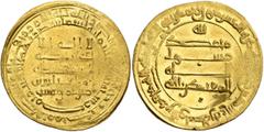 Early Medieval & Islamic ISLAMIC, 'Abbasid Caliphate. Al-Muqtadir, second reign, AH 296-317 / AD 908-929. Dinar (Gold, 24 mm, 4.12 g, 6 h), Misr, AH 306 = 918/9. Citing his son and heir Abu’l-ʿAbbas, 