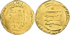 Early Medieval & Islamic ISLAMIC, 'Abbasid Caliphate. Al-Muqtadir, second reign, AH 296-317 / AD 908-929. Dinar (Gold, 24 mm, 3.84 g, 7 h), Filastin, AH 311 = 923/4. Citing his son and heir Abu’l-ʿAbb