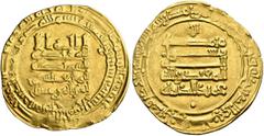Early Medieval & Islamic ISLAMIC, 'Abbasid Caliphate. Al-Muqtadir, third reign, AH 317-320 / AD 929-932. Dinar (Gold, 25 mm, 4.00 g), Suq al-Ahwaz, AH 320 = 932/3. Citing his son, Abuʾl-ʿAbbas, as hei