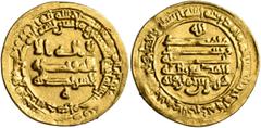 Early Medieval & Islamic ISLAMIC, Egypt & Syria (Pre-Fatimid). Tulunids. Harun, AH 283-292 / AD 896-904. Dinar (Gold, 21 mm, 4.00 g, 11 h), Misr, AH 291 = 903/4. ‘lā ilāha illā / Allāh waḥdahū / lā sh