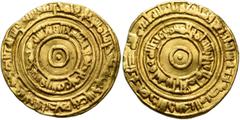 Early Medieval & Islamic ISLAMIC, Fatimids. al-'Aziz billah, AH 365-386 / AD 975-996. Dinar (Gold, 21 mm, 4.17 g), al-Mansuriya, AH 384 = 994/5. Two concentric circles of inscription with a relatively