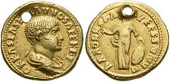 Aurum Barbarorum UNCERTAIN GERMANIC TRIBES, Aurum Barbarorum. Late 3rd-early 4th centuries. 'Aureus' (Gold, 19 mm, 7.41 g, 12 h), 'Derived Gordian Group B'. Imitating Caracalla Caesar, 196-198, Geta C